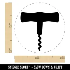 Wine Bottle Cork Corkscrew Self-Inking Rubber Stamp for Stamping Crafting Planners Green