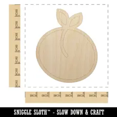 Peach Fruit Doodle Unfinished Wood Shape Piece Cutout for DIY Craft Projects