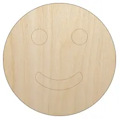 Happy Face Smile Good Job Unfinished Wood Shape Piece Cutout for DIY Craft Projects