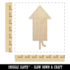 Rocket Fireworks Patriotic Unfinished Wood Shape Piece Cutout for DIY Craft Projects
