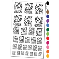 Awesome Grandpa Fun Text Temporary Tattoo Water Resistant Fake Body Art Set Collection White