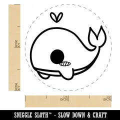 Sweet Kawaii Chibi Whale Self-Inking Rubber Stamp for Stamping Crafting Planners Yellow