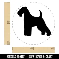 Welsh Terrier Dog Solid Self-Inking Rubber Stamp for Stamping Crafting Planners Green