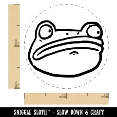 Wary and Suspicious Frog Toad Head Self-Inking Rubber Stamp for Stamping Crafting Planners Green