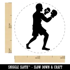 Boxer Boxing Fighting Pose Self-Inking Rubber Stamp for Stamping Crafting Planners Brown