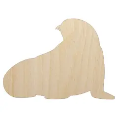 Seal Solid Unfinished Wood Shape Piece Cutout for DIY Craft Projects
