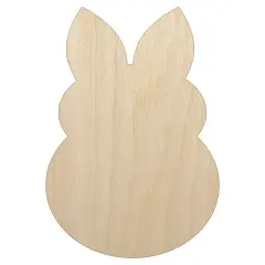Cute Bunny Rabbit Solid Unfinished Wood Shape Piece Cutout for DIY Craft Projects