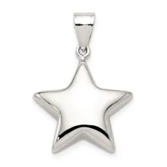 Sterling Silver Star Charm Pendant Celestial Jewelry 27mm x 19mm