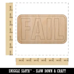 Test Result Fail Unfinished Wood Shape Piece Cutout for DIY Craft Projects