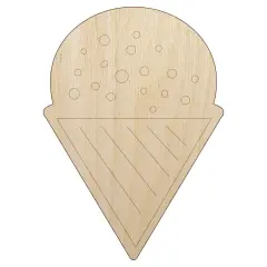 Snow Cone Shaved Ice Unfinished Wood Shape Piece Cutout for DIY Craft Projects