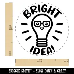 Light Bulb Bright Idea Teacher School Self-Inking Rubber Stamp Ink Stamper for Stamping Crafting Planners Red
