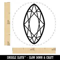 Marquise Navette Cut Gem Diamond Jewelry Self-Inking Rubber Stamp for Stamping Crafting Planners Black