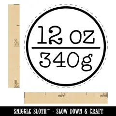 12 oz 340g Ounce Grams Weight Label Self-Inking Rubber Stamp for Stamping Crafting Planners Brown