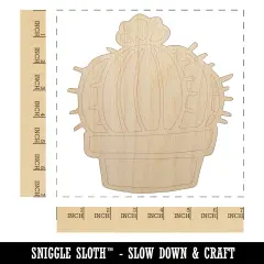 Hand Drawn Cactus With Flower Doodle Unfinished Wood Shape Piece Cutout for DIY Craft Projects