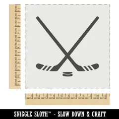 Crossed Hockey Sticks with Puck Wall Cookie DIY Craft Reusable Stencil