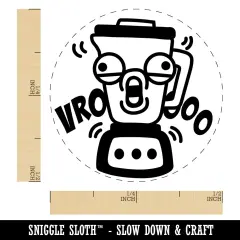 Noisy Blender Cartoon Self-Inking Rubber Stamp for Stamping Crafting Planners Green