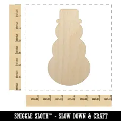 Snowman Winter Christmas Solid Unfinished Wood Shape Piece Cutout for DIY Craft Projects