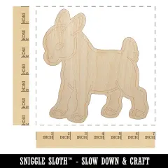 Cute Baby Goat Unfinished Wood Shape Piece Cutout for DIY Craft Projects