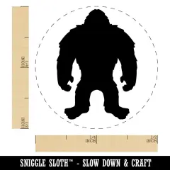 Hairy Bigfoot Sasquatch Standing Silhouette Self-Inking Rubber Stamp Ink Stamper for Stamping Crafting Planners Lime Green