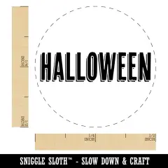 Halloween Drop Shadow Text Self-Inking Rubber Stamp for Stamping Crafting Planners Yellow