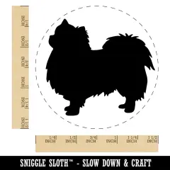 Long Coat Chihuahua Dog Solid Self-Inking Rubber Stamp for Stamping Crafting Planners Blue