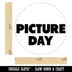 Picture Day Bold Text School Self-Inking Rubber Stamp for Stamping Crafting Planners Yellow