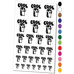 Cool Penguin Temporary Tattoo Water Resistant Fake Body Art Set Collection Purple
