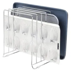 mDesign Metal Wire Pot/Pan Organizer Rack for Kitchen, 5 Slots