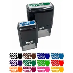 Good as Gold Pot of Gold Teacher Student School Self-Inking Rubber Stamp Ink Stamper Pink