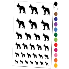 German Shepherd Dog with Heart Temporary Tattoo Water Resistant Fake Body Art Set Collection Dark Blue