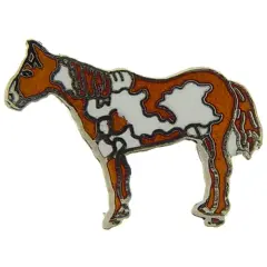Pinto Horse Pin Left Facing 1"