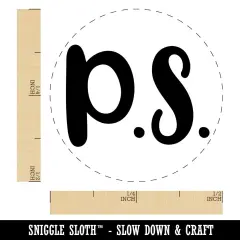 P.S. Postscript Fun Text Self-Inking Rubber Stamp for Stamping Crafting Planners Purple