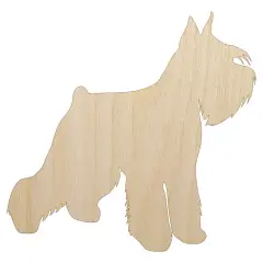 Miniature Schnauzer Dog Solid Unfinished Wood Shape Piece Cutout for DIY Craft Projects