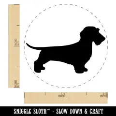 Wirehaired Dachshund Dog Solid Self-Inking Rubber Stamp for Stamping Crafting Planners Pink