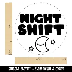 Night Shift Work Schedule Self-Inking Rubber Stamp Ink Stamper for Stamping Crafting Planners Lime Green