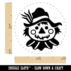 Scarecrow Head Fall Autumn Self-Inking Rubber Stamp Ink Stamper for Stamping Crafting Planners Orange