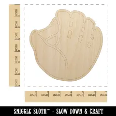 Baseball Glove Mitt Unfinished Wood Shape Piece Cutout for DIY Craft Projects