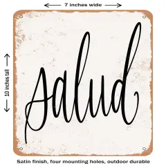 DECORATIVE METAL SIGN - Salud- Vintage Rusty Look