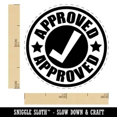 Approved Check Mark Self-Inking Rubber Stamp for Stamping Crafting Planners Lime Green