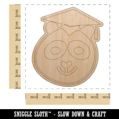Graduation Panda Unfinished Wood Shape Piece Cutout for DIY Craft Projects