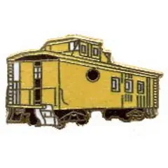 Caboose Railroad Pin Yellow 1"