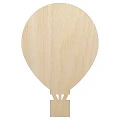 Hot Air Balloon Solid Unfinished Wood Shape Piece Cutout for DIY Craft Projects