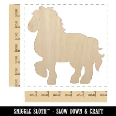 Majestic Standing Horse Unfinished Wood Shape Piece Cutout for DIY Craft Projects