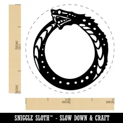 Ouroboros Serpent Snake Eating Tail Ring Circle Self-Inking Rubber Stamp for Stamping Crafting Planners Red