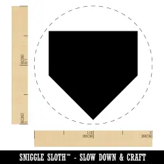 Home Plate Baseball Self-Inking Rubber Stamp for Stamping Crafting Planners Red