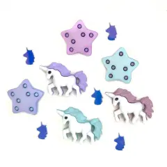 Buttons Galore and More Craft & Sewing Buttons - Unicorn Party - 33 Buttons