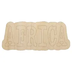 Africa Fun Text Unfinished Wood Shape Piece Cutout for DIY Craft Projects
