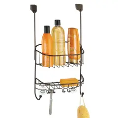 mDesign Steel Portable Over Door Hanging Shower Caddy Storage Organizer