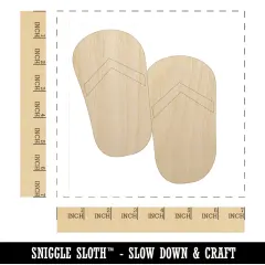 Flip Flops Summer Vacation Unfinished Wood Shape Piece Cutout for DIY Craft Projects