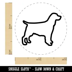 English Springer Spaniel Dog Outline Self-Inking Rubber Stamp for Stamping Crafting Planners Brown